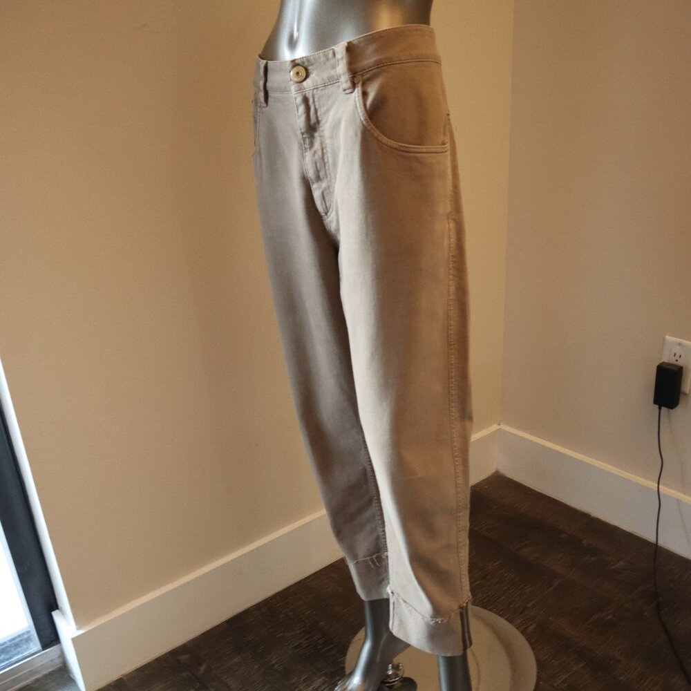 Brunello Cucinelli Tan Ankle & Cropped Jeans